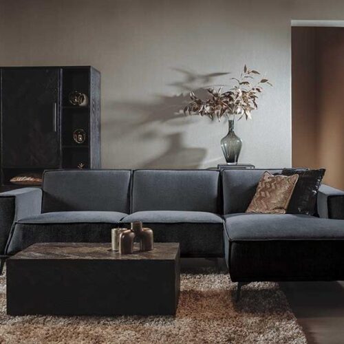 Leeds 2 5-AL + Chaise R – City 464 Black Blue