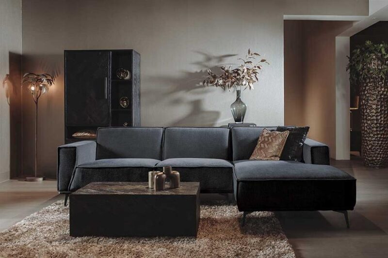 Leeds 2 5-AL + Chaise R – City 464 Black Blue