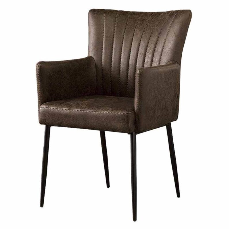 Toledo Armstoel – fabric Savannah dark brown