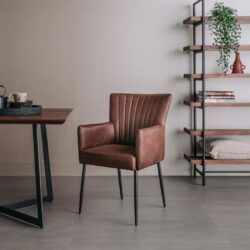 Toledo Armstoel – fabric Savannah dark brown