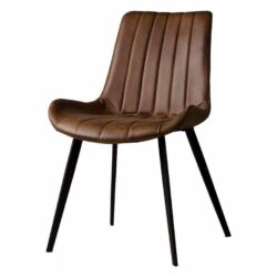Eljas Stoel – fabric Savannah dark brown