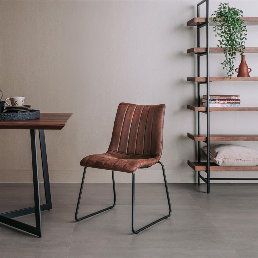 Bunol Stoel – fabric Savannah dark brown