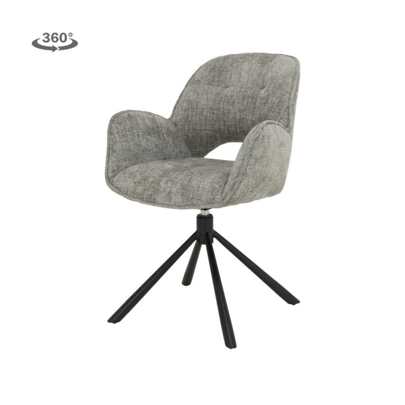 Isola Armstoel - fabric Haga 09 silver (draaibaar)