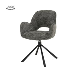 Isola Armstoel - fabric Haga 16 charcoal (draaibaar)
