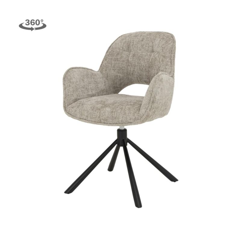 Isola Armstoel - fabric Haga 30 beige (draaibaar)