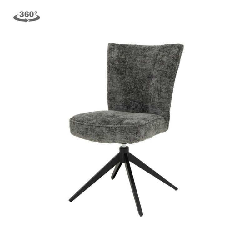 Bardi Stoel - fabric Haga 16 charcoal (draaibaar)