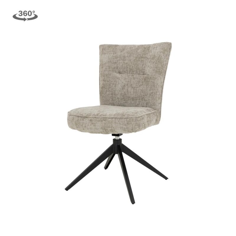 Bardi Stoel - fabric Haga 30 beige (draaibaar)