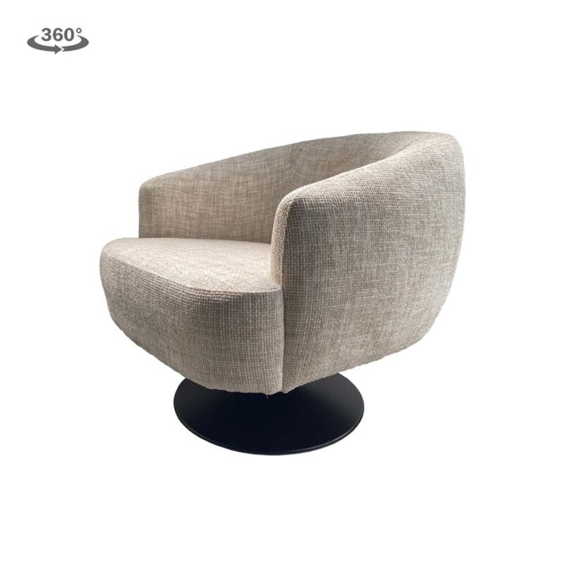 Barga Fauteuil - fabric TED 24 off white (draaibaar)