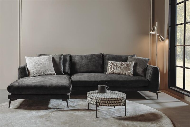 Nottingham  2 5-AR + Chaise L – Adore 029 Anthracite Grey