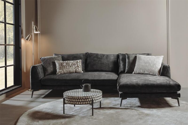 Nottingham  2 5-AL + Chaise R – Adore 029 Anthracite Grey