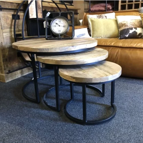 Salontafel Set van 3 Massief