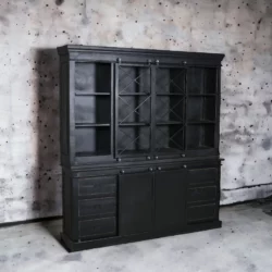 Vitrinekast Mason zwart 200