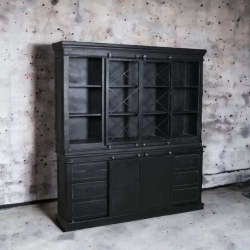 Vitrinekast Mason zwart 200