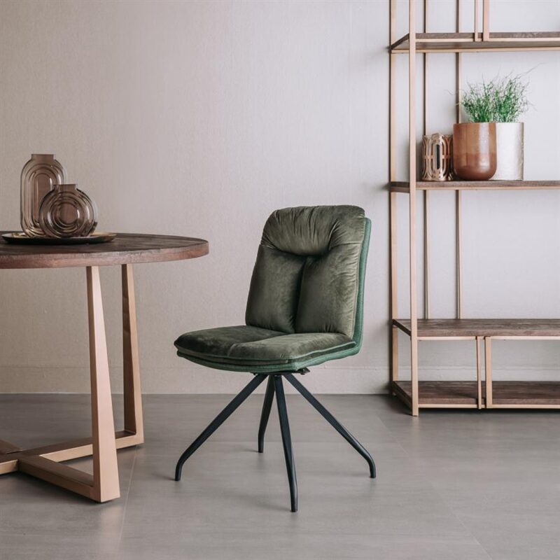 Rota Stoel – fabric Lush Green (draaibaar)