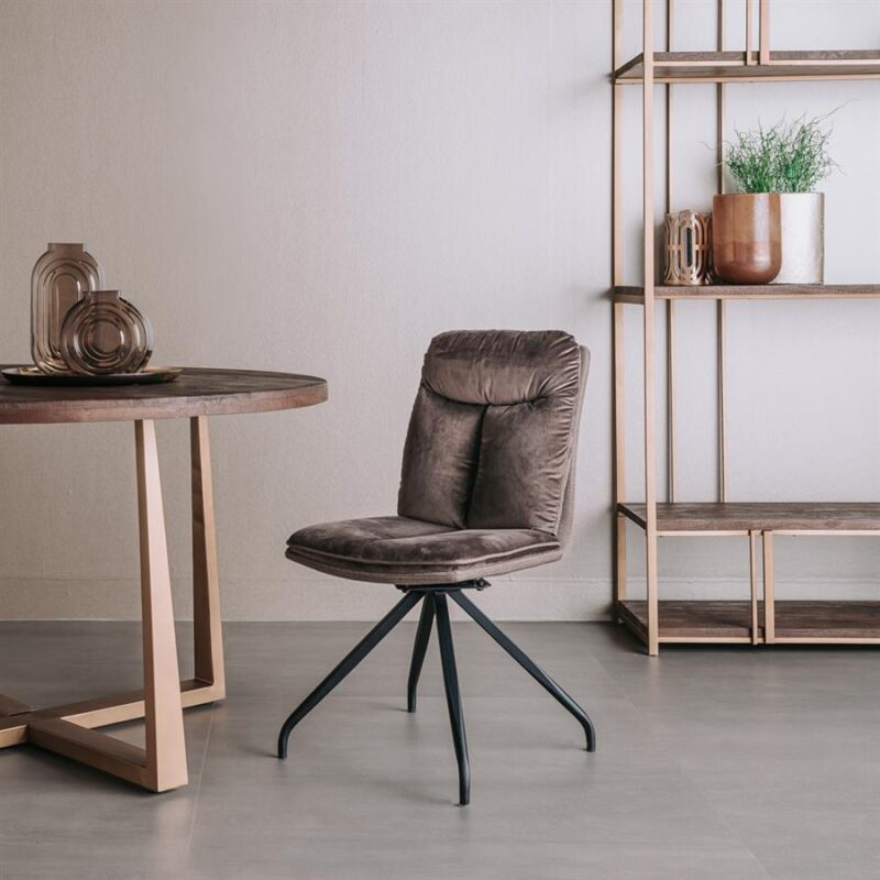 Rota Stoel – fabric Lush Brown (draaibaar)