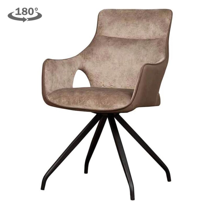 Nola Armstoel – Brown velvet (draaibaar)