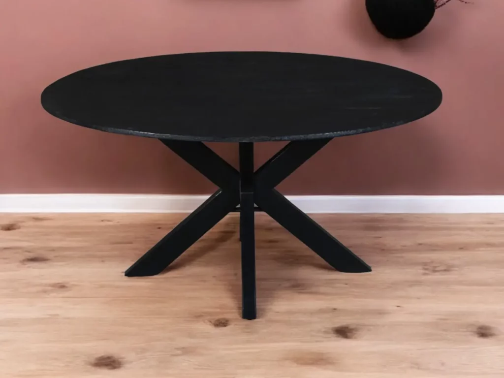 Eetkamertafel Mango Rond Facet Zwart