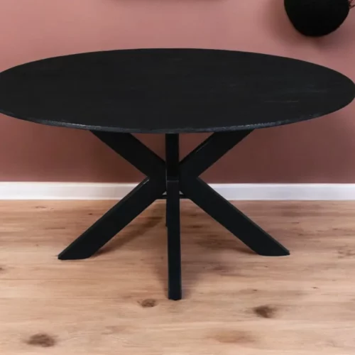 Eetkamertafel Mango Rond Facet Zwart