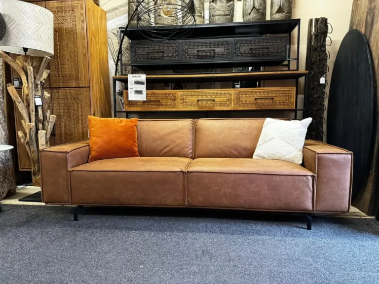 Bank Marvin in bull eco leder camel cognac