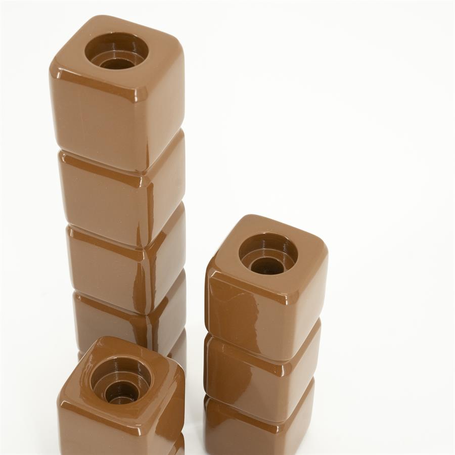 Candle holder Cube – mustard