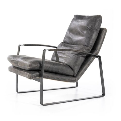 Fauteuil Lex – antraciet vintage leer