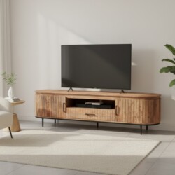 Oxford Tv meubel mangohout in de japandi industriele stijl