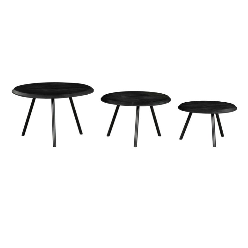 Salontafel Ohio Black | 70 cm| set van 3