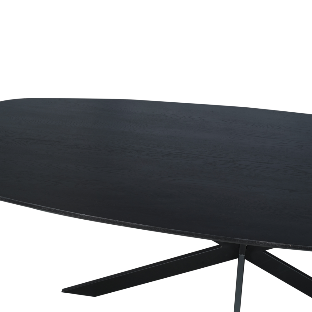 Eiken eettafel Ferris | Deens Ovaal 200 cm | Zwart