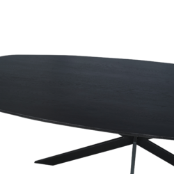 Eiken eettafel Ferris | Deens Ovaal 200 cm | Zwart