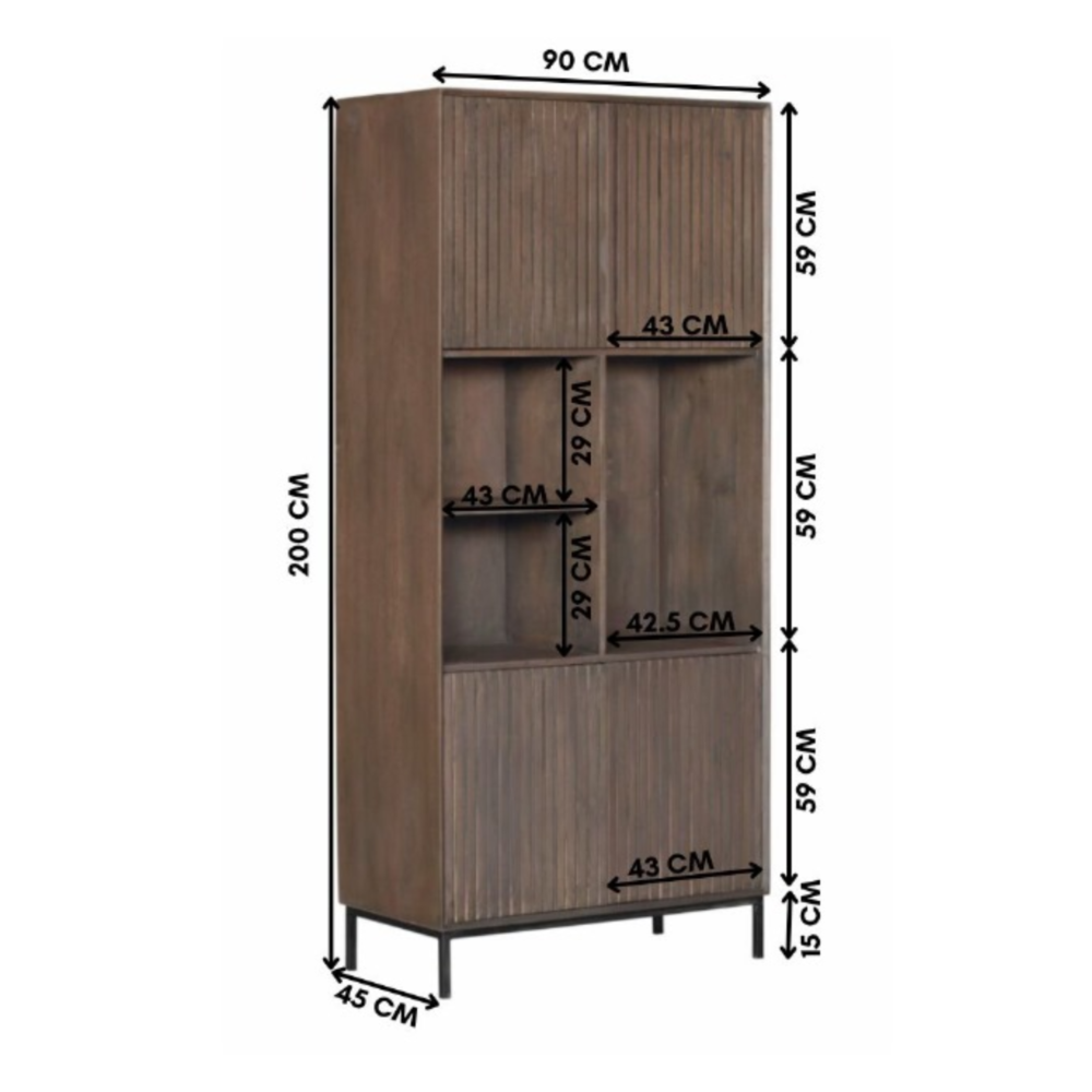 Vakkenkast Brussel Black | 90 cm