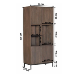 Vakkenkast Brussel Black | 90 cm