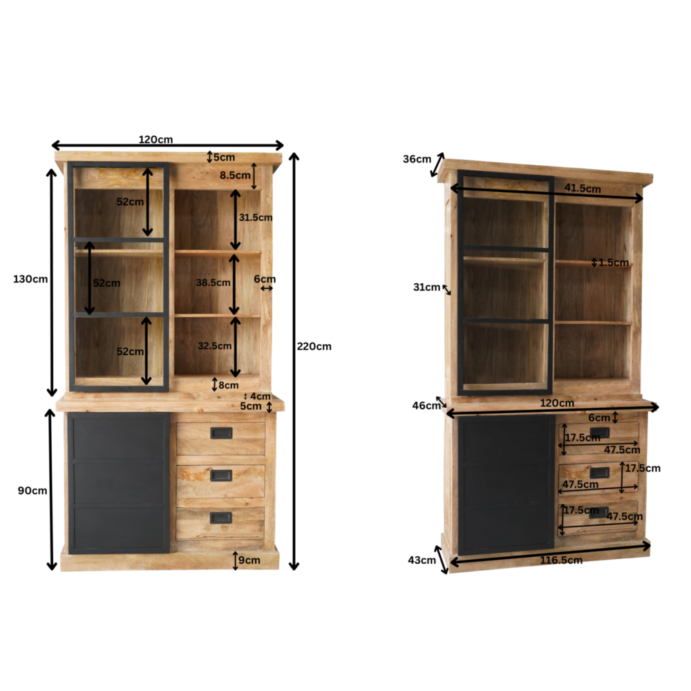 Vakkenkast Brussel Black | 90 cm