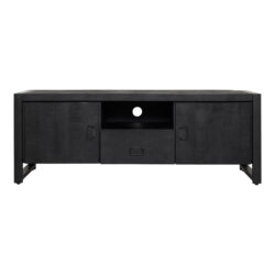 Tv meubel Boaz Black met deuren en een lade | 150 cm
