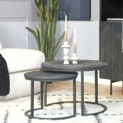 Salontafel Ora Black Kadappa Stone| 60 cm | Set van 2