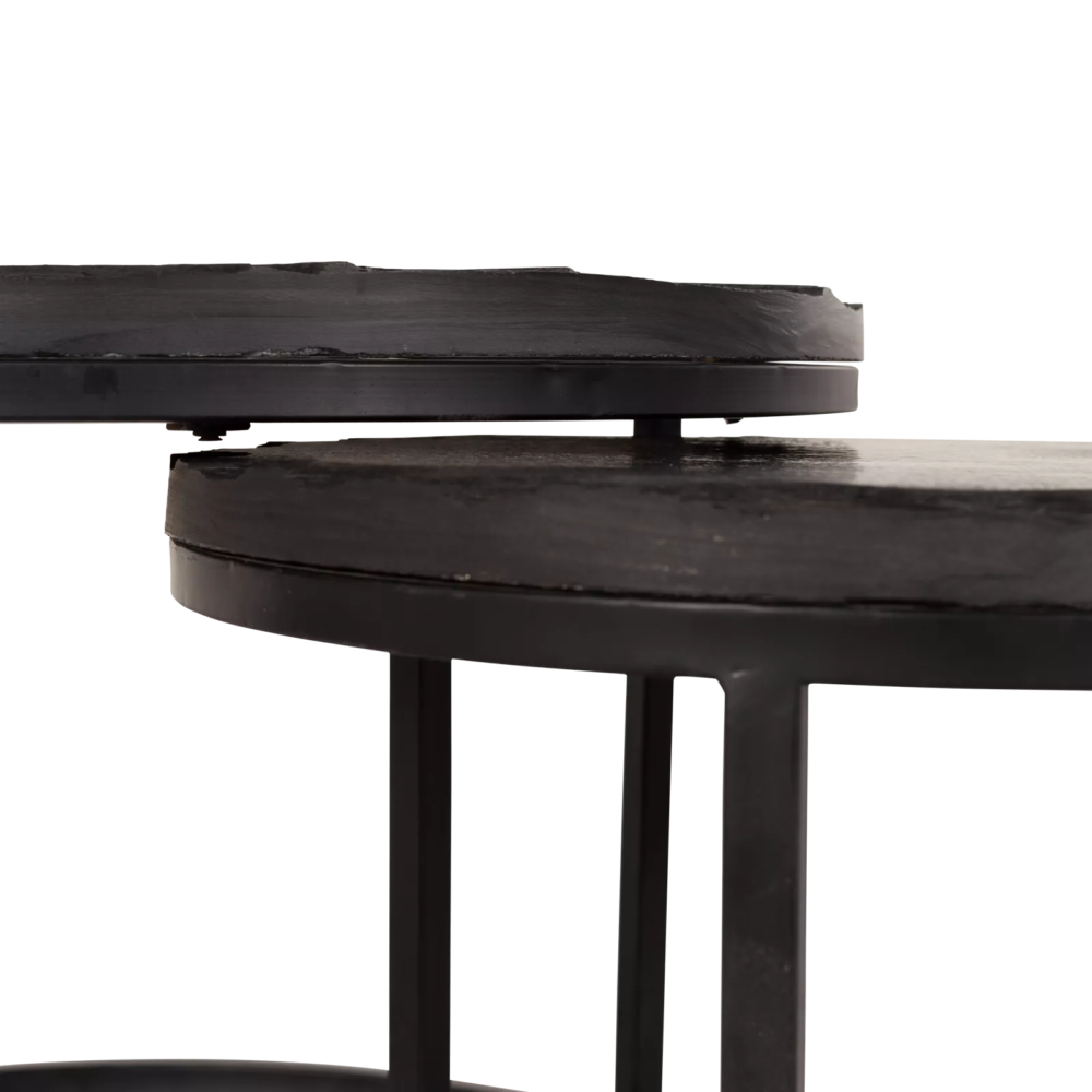 Salontafel Ora Black Kadappa Stone| 60 cm | Set van 2
