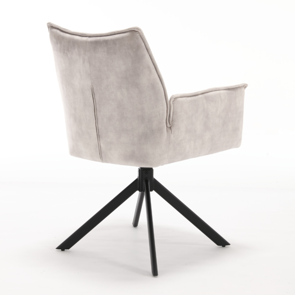 Eetkamerstoel Dani Velvet | Champagne | Met armleuning