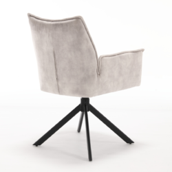 Eetkamerstoel Dani Velvet | Champagne | Met armleuning