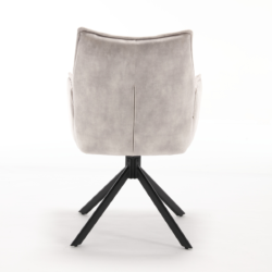 Eetkamerstoel Dani Velvet | Champagne | Met armleuning