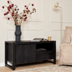 Tv meubel Boaz Black | 150 cm | met deur en lade