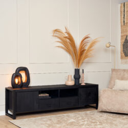Tv meubel Boaz Black | 200 cm | met deuren en lades