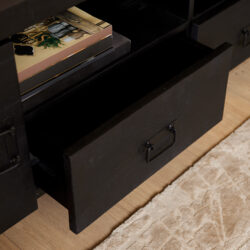 Tv meubel Boaz Black | 200 cm | met deuren en lades