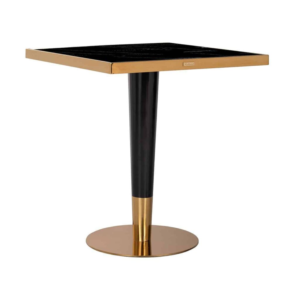 Bistrotafel Can Roca square black 70×70 (Black/gold)