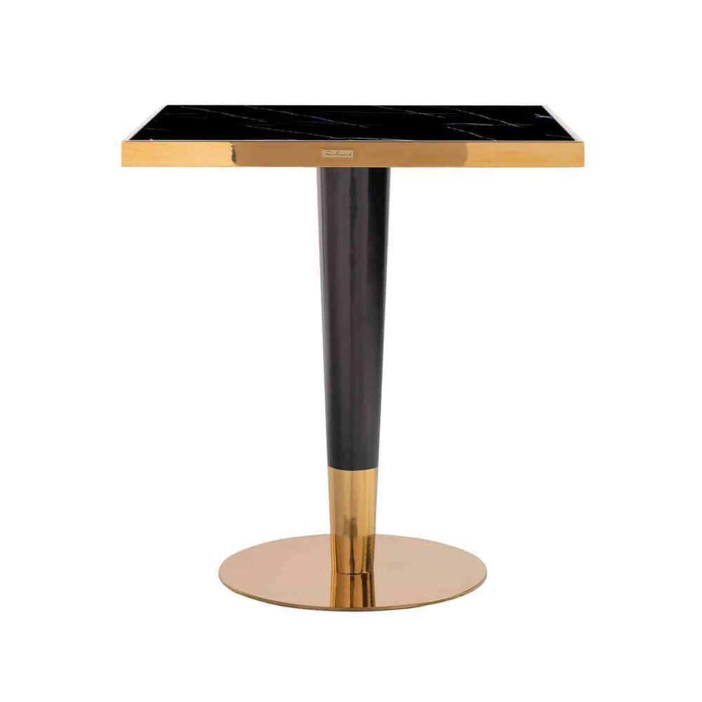 Bistrotafel Can Roca square black 70×70 (Black/gold)