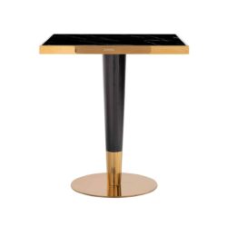 Bistrotafel Can Roca square black 70×70 (Black/gold)