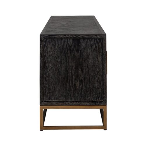Buffet TV Blackbone laiton 4 portes 200 (Noir rustique)