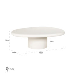 Salontafel Bloomstone 110×90 (White)
