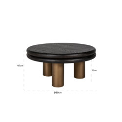 Macaron Couchtisch (Schwarz rustikal)
