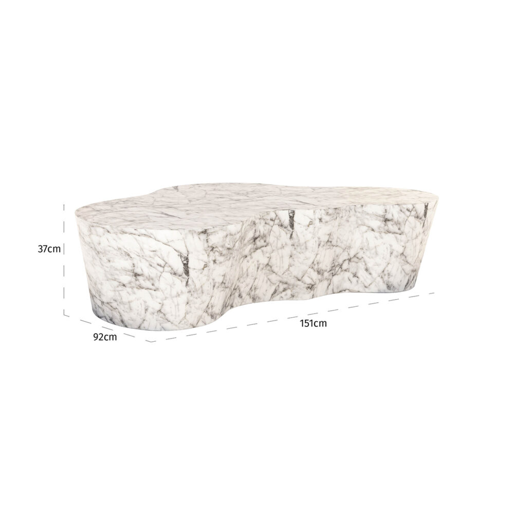 Salontafel Rockyard faux wit marmer (White)