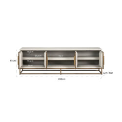 TV-meubel Whitebone brass 4-deuren 200 (Verona Grey)