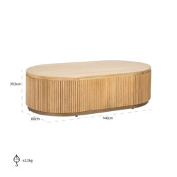 Salontafel Belfort capsule (Natural oak)